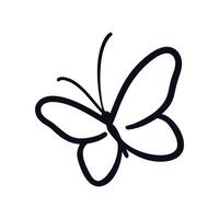 A black and white butterfly icon on a white background vector