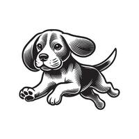 Beagle Dog running Design vector