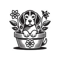 The Floppy-Eared Explorer Beagle Life vector