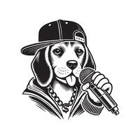 Beagle Dog Rapper Design vector