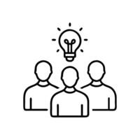 Brainstorming linear icon vector