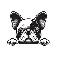 Cute peeking head silhouette, Cute dog logo silhouette for prints vector