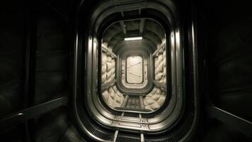 Exploring the interior of a modern space station with advanced design video
