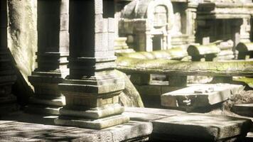 Exploring the ancient temple ruins in Cambodia surrounded by lush greenery video
