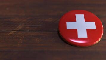 Voting Badge Featuring the Flag of Switzerland photo