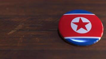 Voting Badge Featuring the Flag of North Korea photo