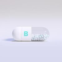 Vitamin B With White Capsule, Granules and Background photo