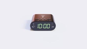 Alarm Clock And Charger White Background photo