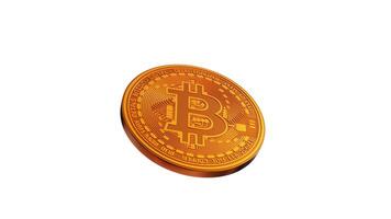 Single Bitcoin With White Background photo