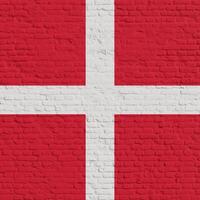 Brick Wall With Flag Of Denmark photo