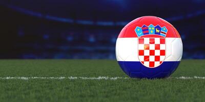 Flag of Croatia On Soccer Ball photo