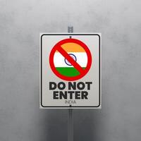 No Entry sign displaying the India flag photo