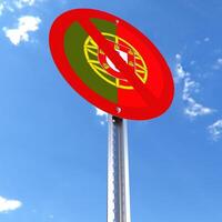 Do Not Enter sign with the flag of Portugal photo