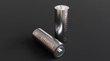 Lithium batteries with dark background photo
