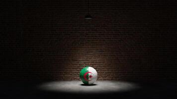 Flag of Algeria on Soccer Ball Under Spotlight photo