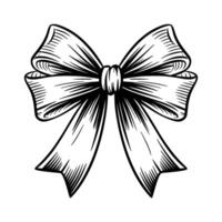 A black and white drawing of doodle bow image vector