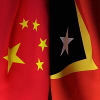 Waving Flags Of China And East Timor photo