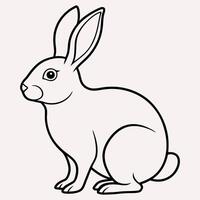 Simple Rabbit Outline for Coloring Fun vector