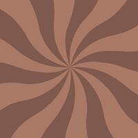 Brown swirling pattern background. Mocha Mousse 2025. Vortex starburst spiral twirl square. Helix rotation rays. Converging scalable stripes. illustration vector