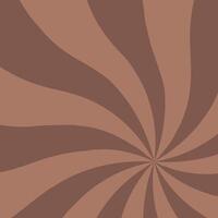 Brown swirling pattern background. Mocha Mousse 2025. Vortex starburst spiral twirl square. Helix rotation rays. Converging scalable stripes. illustration vector
