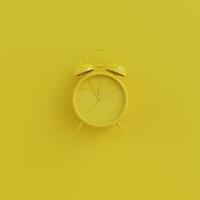 Yellow Analog Clock with Yellow Background photo