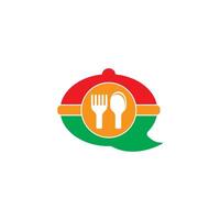 A logo for a restaurant with a fork and spoon vector