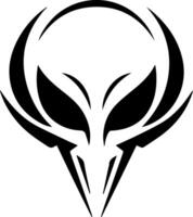 illustration of an alien head in a minimalist style, ideal for logo and branding. vector