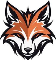 illustration of an angry fox head, crafted in a minimalist style, perfect for logos and branding. vector