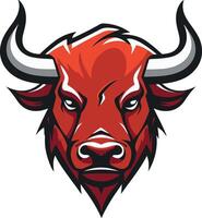 illustration showcasing an angry bull head in a minimalist style, ideal for dynamic logo designs. vector