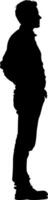 illustration showcasing a black silhouette of a man in full length, perfect for graphic design and creative projects. vector