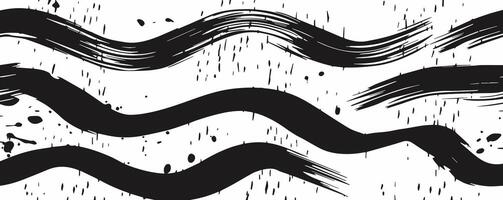 Seamless pattern of hand-drawn curly lines and squiggles, black on white background. vector