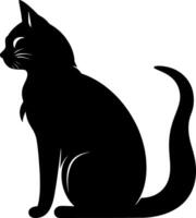 logo featuring a black silhouette of a cat, perfect for sleek and modern branding. vector