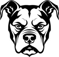 Minimalist black and white illustration of an angry pitbull head, perfect for logos. Now available as a . vector