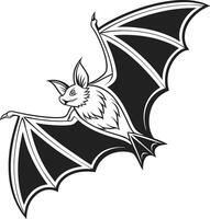 Bat flying in black and white vector