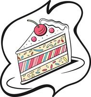 A piece of cake with a cherry on top vector