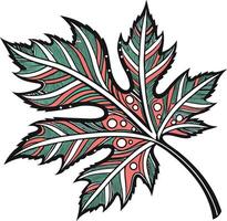 A leaf with a pattern on it vector