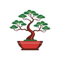 Bonsai Tree Minimalist and Stylish Design in a Decorative Pot vector