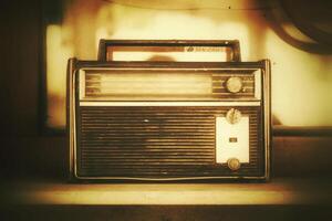Vintage Old Radio in Sephia Color photo