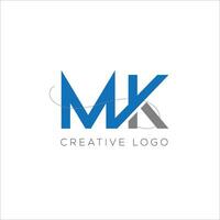 MK initial logo design vector