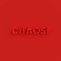 CHAOS Text With Red Background photo