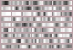 Set of gray and silver gradients vector
