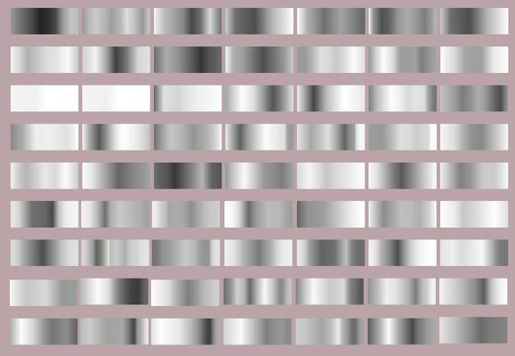 Set of gray and silver gradients