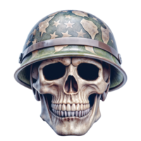 un cráneo adornado con un militar casco ese tiene estrellas inscrito en eso png