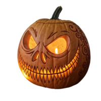 halloween pumpkin with a scary face on it png