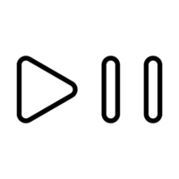 Play and pause button icon line with simple and modern design png
