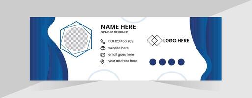Professional modern email signature design and unique design vector