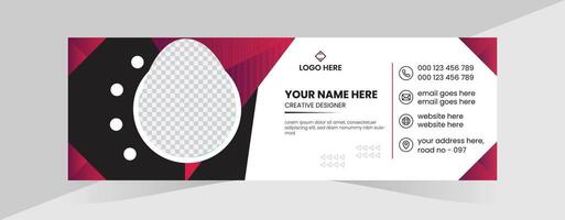 Modern email signature design and unique professional email signature design vector