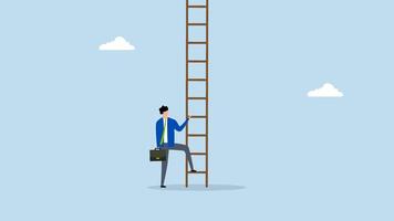 Challenge to climb up success ladder, 4k animation of Confidence is what entrepreneurs aspire to possess as they start their ascent up the success ladder. video