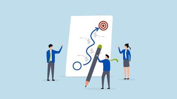 Strategic planning, 4k animation of business team planning for success tactic chart. video