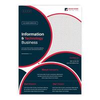 Information and technology business flyer design template vector